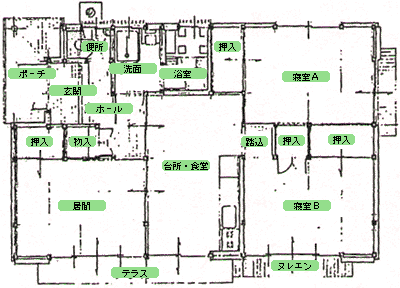 日余沢団地(No.13)の間取り図