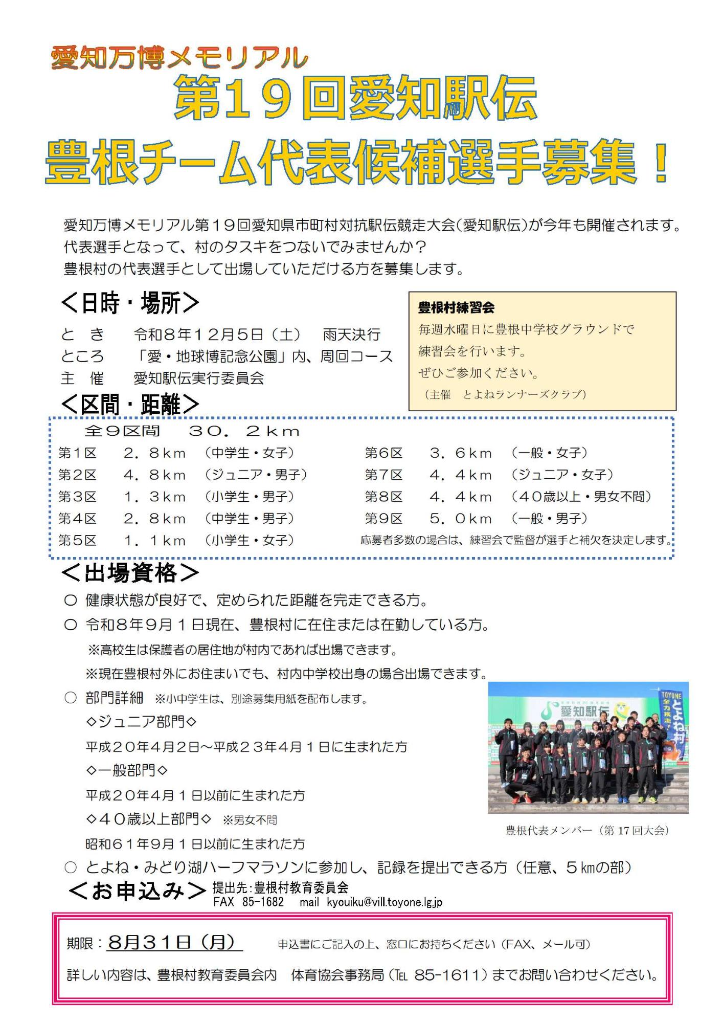 愛知駅伝選手候補募集チラシ2026-3