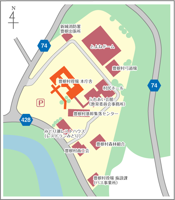 豊根村役場本庁舎周辺の地図